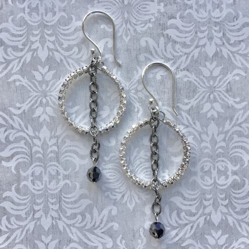 Kristal Wick's Sparkling Cup Chain Earrings - , Contemporary Wire Jewelry, Lashing, Wire Lashing, Loops, Wire Loop, Wrapped Wire Loop, Finish up by adding both earring loops to a jump ring